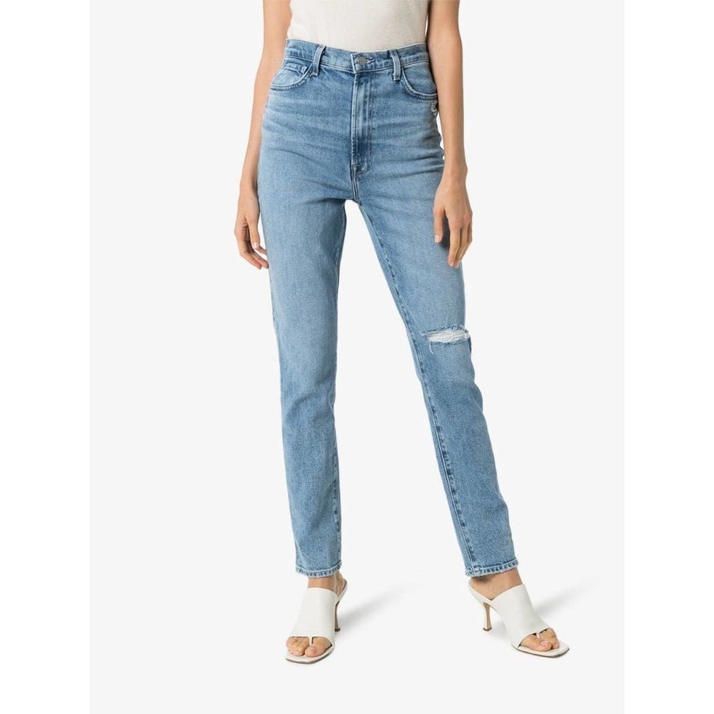 J.Brand 1212 Runway High-Rise Distressed Medium Wash Straight Jean